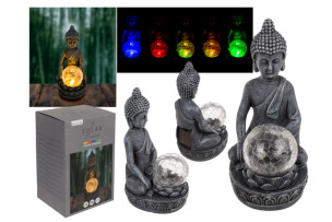 buddha deko solární+LED colour changing