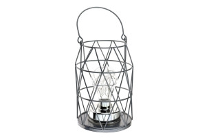 lucerna LED kov stříbrný 19cm