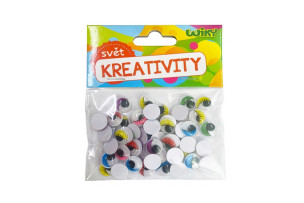 oči pohyblivé barevné 12mm 50ks