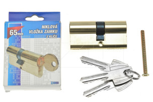 Zámek vložka nikl 65mm 3xk