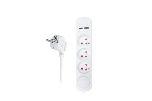 Prodlužovácí přívod 2m 250V 2USB 3x