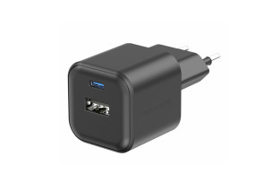 Swissten Sitový Adapter GaN 1X USBC 18W QC BLK
