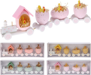 velikonoční dekorace vláček+ figuríny