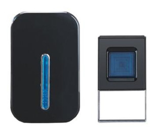 bezdrátový zvonek 100m do zásuv. černý