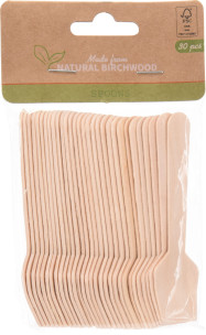 lžíce mini 30ks dřev.