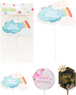 dekorace na dort - happy birthday cake topper