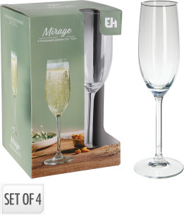 skleničky šampaňské 4ks 210ml
