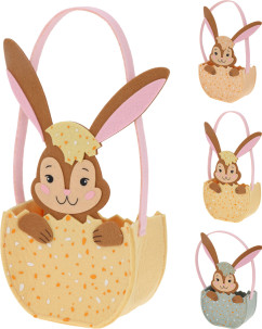 košík + zajíc 19cm 3ass