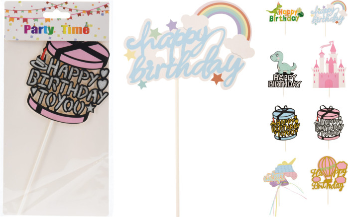 detail dekorace na dort - H Bday to you cake topper