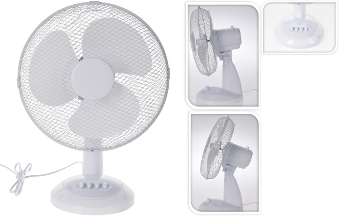 detail stolní ventilátor bílý 34cm