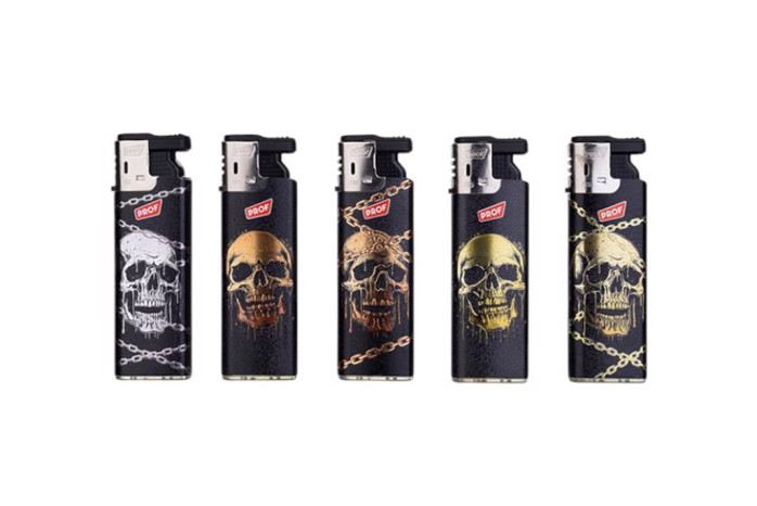 detail Zapalováč Prof Skull 3D Gold 50x/1b