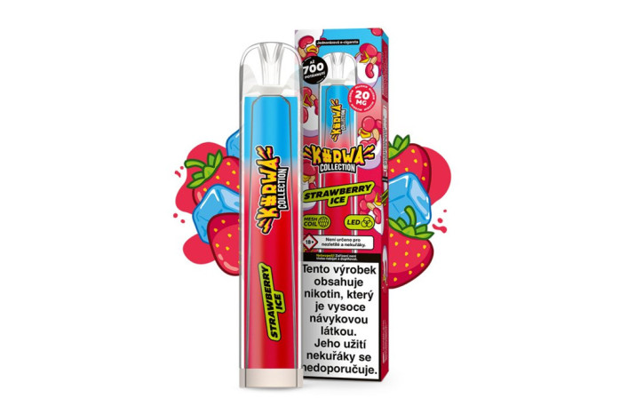 detail Jednorázová e-cigareta Kurwa Collection - Strawberry Ice 20mg: Ledová jahoda