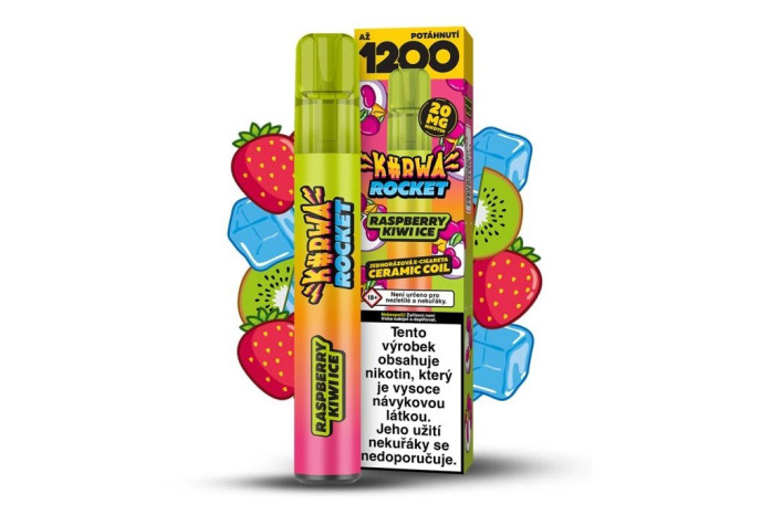 detail Kurwa Rocket Raspberry Kiwi Ice 1200puffs 20mg