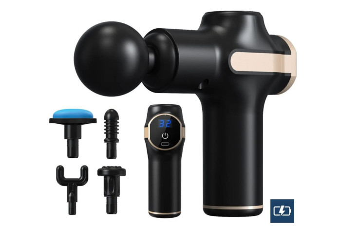 detail Masazni pistole 1800mAh/3200RPM + 5 mas.hlavy