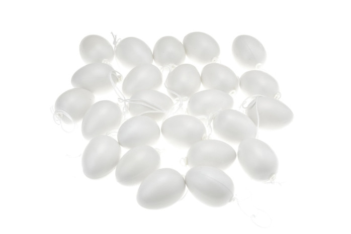 detail vajíčka plast. bílá 4cm 24ks