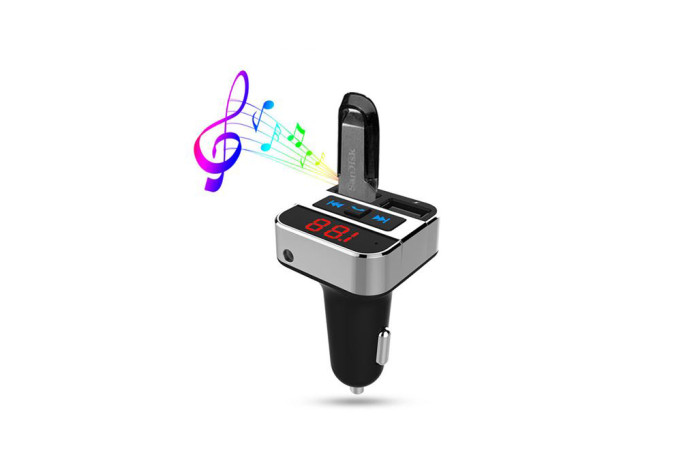detail FM transmitter s bluetooth spřip, 2x USB+handsfree