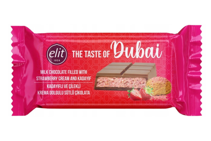 detail Taste of Dubai Chocolate Elit 90gr Strawberry Cream