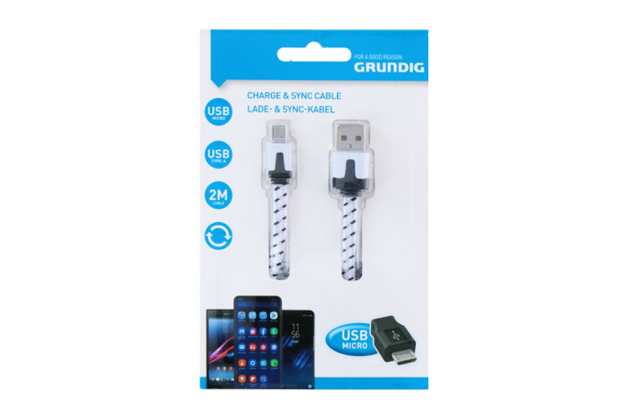 detail kabel nabíjecí Micro USB 2M Grundig