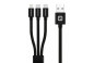 náhled Datový kabel Swissten Textile 3in1 1,2M černý